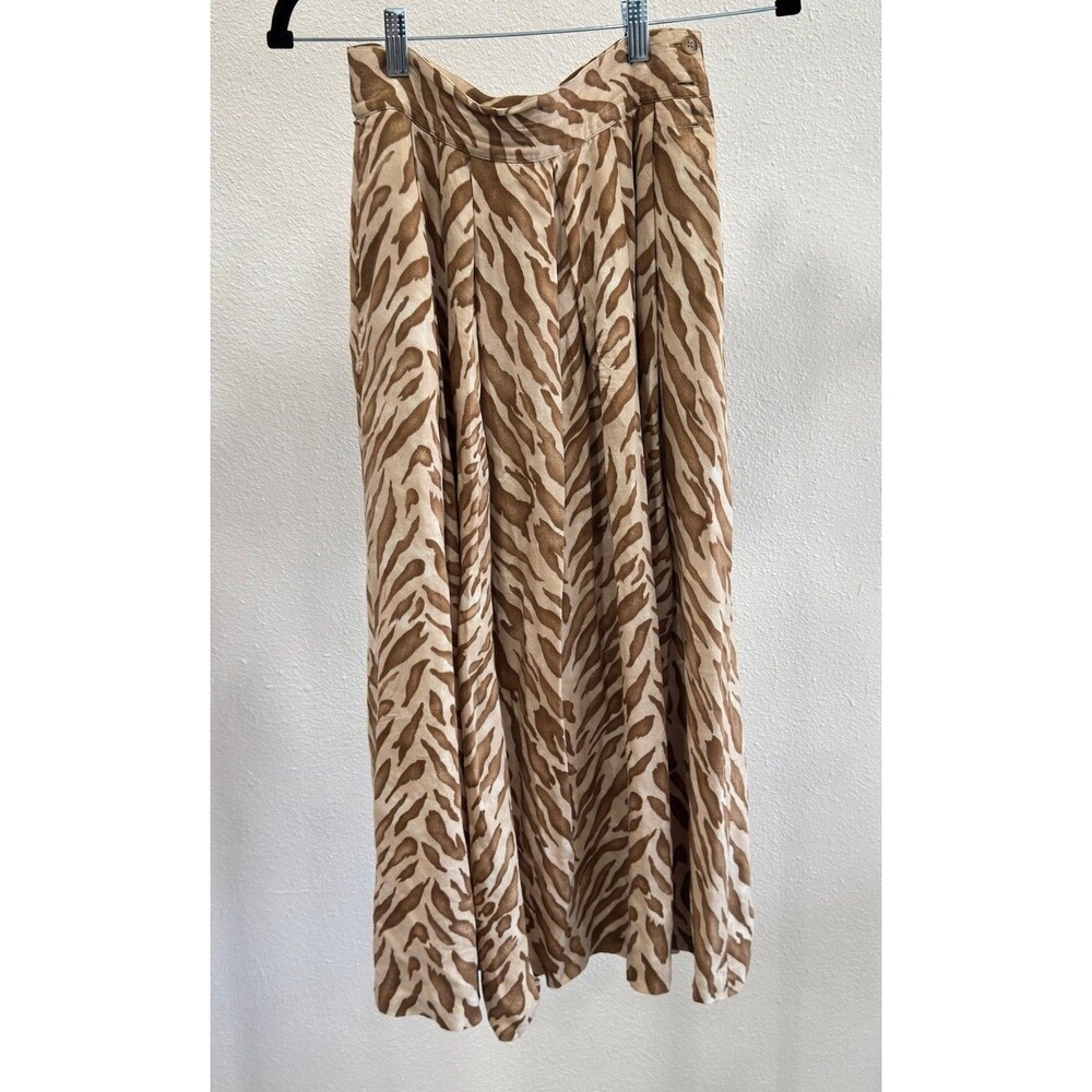 Dana Buchman Silk Wool Animal Print Lined Skirt Wrap Size 6